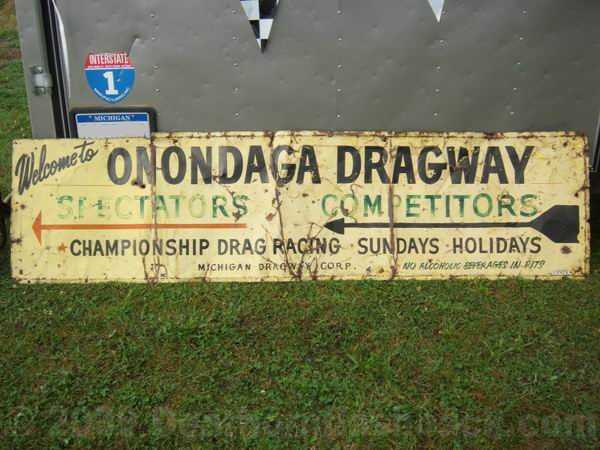 Onondaga Dragway - Old Sign From Ron Gross